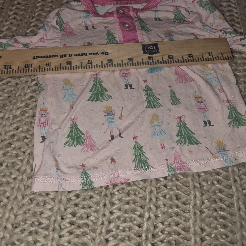 Mud Pie Kids Christmas Pajamas Pink Nutcracker Print Viscose Bamboo Set 12-18M